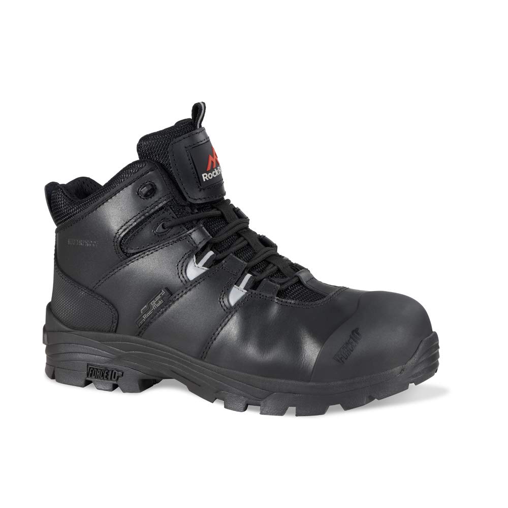 Rock Fall Rhyolite Internal Metatarsal Steel Toe Cap Safety Boot Black Unisex, Fully Waterproof Safety Boots