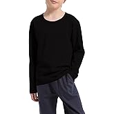 Cotton Boys Kids Tee Shirt Long Sleeve Crewneck Basic T-Shirt Top for Toddlers Youth(Age 2-14)