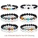 Paxcoo 512pcs Lava Beads Stone Rock with Chakra Beads and Spacer Beads for Essential Oil and Jewelry Making