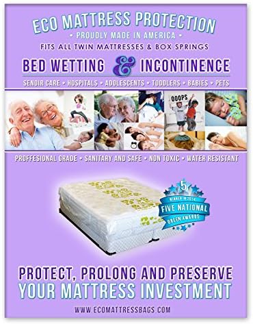 1 Twin Size Mattress Bag Designed for Bed Wetting and Incontinence. Fits All Pillow Tops and Box Springs. Heavy Duty, Professional Hospital/ Medical Grade. Winner of 5 National Green Awards in 2014. Protect, Prolong and Preserve Your Mattress with our World Famous Eco Mattress Bags.
