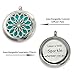 Aromatherapy Essential Oil Necklace Diffuser Gift Set, Stainless Steel Locket & Chain with Extension, 3 Interchangeable Inspiration Jewelry Charms + 6 Refill Pendant Pads + Oil (Flower of Life)