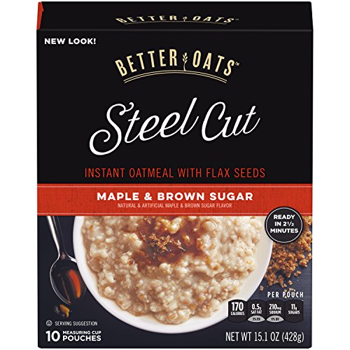 Better oats steel cut maple brown sugar instant oatmeal…