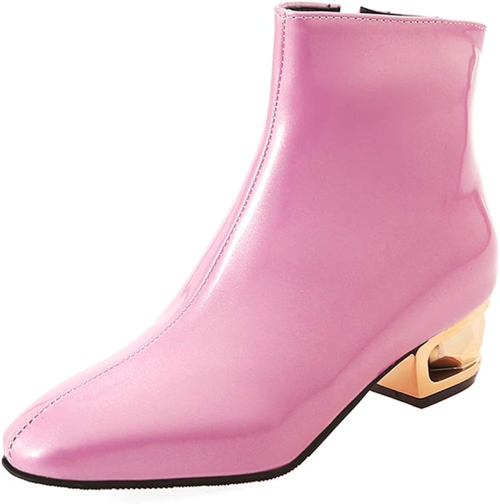 women's patent leather ankle boots