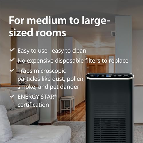 Ionic Pro Platinum (TA750) Air Purifier Tower, Never Replace Filters, Quiet Negative Ion Technology, Cleans Rooms Up to 800 sq ft