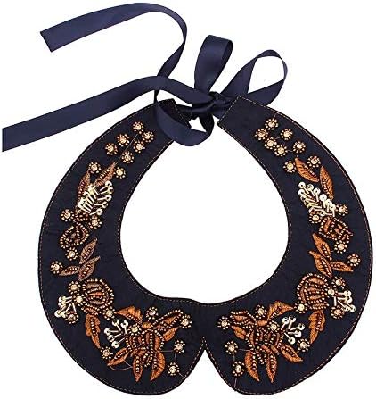 KathShop Women Neck Sweater Shirt Embroidery Tie Neckline Photography Party Fake Detachable False Collar New Alloy Rhinestone Choker Tops