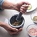 Modern Innovations Mortar and Pestle Set - Organic Marble Stone Grinder - 6 Ounce Capacity (Grey)