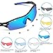 Tsafrer Polarized Sports Sunglasses 2 Pairs for Men Women Cycling Running Driving Fishing Golf Baseball (T1Black-Blue)