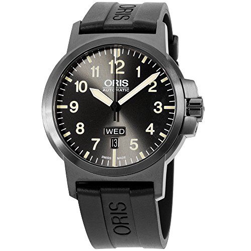 Oris gray dial silicone strap men s watch 73576414263rs
