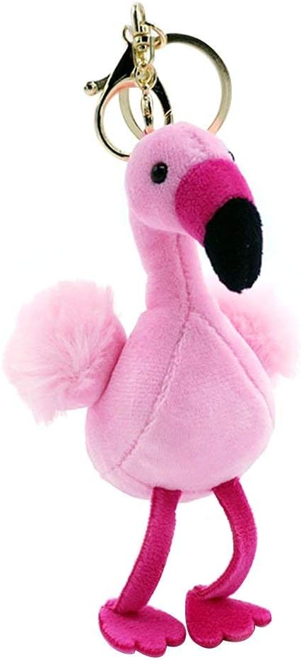 Plush Flamingo Stuffed Doll Keychain Bag Charm