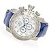 Invicta Men's 'Lupah' Quartz Stainless Steel and Leather Casual Watch, Color:Blue (Model: 22391)