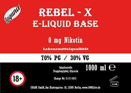 E Liquid Base 1L 30 PG/70 VG für mehr Dampf" Laguna Rebel X" PUR Vape OHNE Nikotin 0 1000 ml – Bild 3