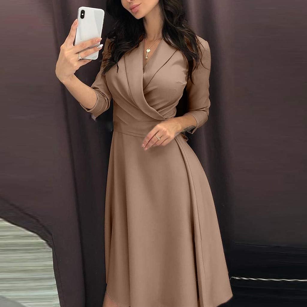Vestidos Elegante Mujer ღSUNNSEAN Vestidosღ Vestido de Chaqueta de Manga  Larga Slim Delgada Albaricoque Color Liso Traje de Vestir Elegante de Moda  Casual Vestidos de Fiestas Vestido Oficina Boda Mujer Ropa  futakuchi-hakata.com
