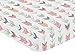 Sweet Jojo Designs Fitted Crib Sheet for Coral, Mint and Grey Woodsy Girls Baby/Toddler Bedding Set Collection - Arrow Print