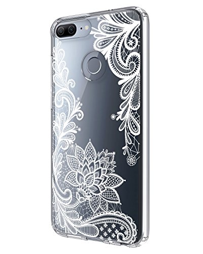 Huawei Honor 9 lite Case,Casetego Flower Clear Design Slim Shockproof Floral Printing Pattern Flexible TPU Back Cover for Huawei Honor 9 lite(White Flower)
