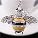 Qinlee Honeybee with Big Smile Keychain Crystal Keyring Rhinestones Purse Pendant Handbag Charm Key Chain Key Chain(Gold）