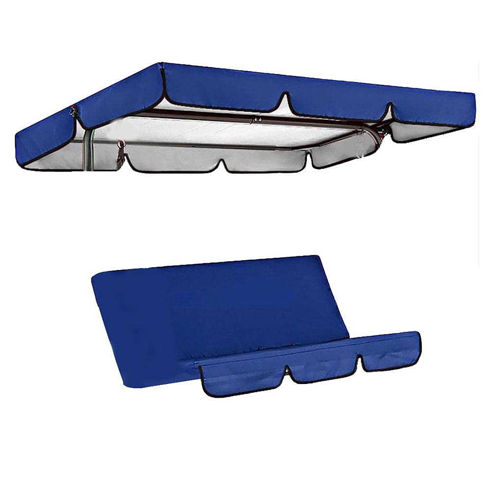 KENANLAN 3 Seater Swing Seat Garden Swing Bench Replacement Roof for 3 Seater Garden Swing, (blue)