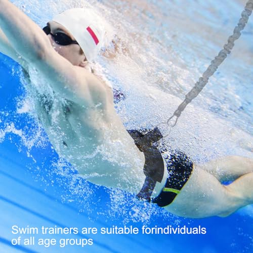 Swimming Belt for Swimming Pool - Professional Swimming Trainer with Adjustable Resistance 2.5-7.5m Swimming Rope Training Belt for Adults and Children, Pool Training Without