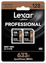 Lexar Professional 633x 128GB SDXC UHS-I Card w/Image Rescue 5 Software - LSD128GCB1NL6332 (2 Pack)