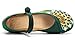 AvaCostume Women's Buddhism Totem Embroidery Casual Mary Jane Shoes, Green 39
