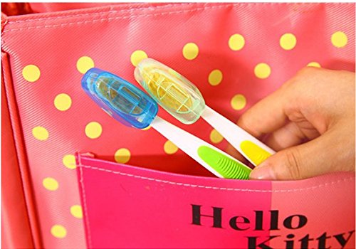 VNDEFUL 1 Set (5PCS) Travel Toothbrush Head Cover Case Cap for Home Travel Outdoor Camping Brush Cleaner Protect