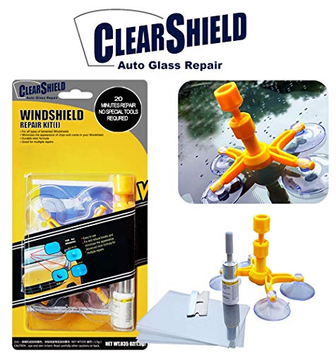 Clearshield DIY Windshield Repair Kit - Auto Glass Rock Chip Repair Kit for Star Horseshoe Bull's Eye Chips or Cracks - No Need to Replace The Whole Windshield - with Instructions (2 Pack)