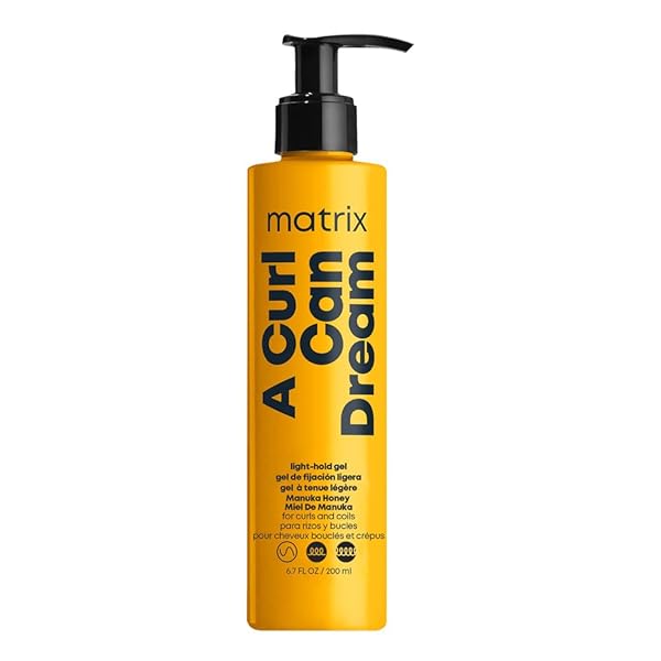 MATRIX A CURL CAN DREAM LIGHT HOLD GEL FOR CURLY, COILY, & WAVY HAIR – CONTROLS FRIZZ AND DEFINES CURLS WITHOUT FLAKING OR CRUNCH, SILICONE, SULFATE & PARABEN-FREE, SALON STYLING GEL