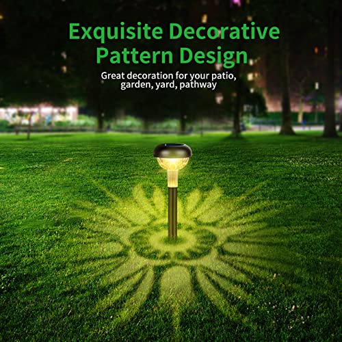 Mafuken 6 Pack Solar Outdoor Lights, LED Solar Powered Garden Lights, IP65 Waterproof Solar Pathway Lights for Yard/ Landscape/ Patio/ Lawn/ Walkway, Warm White