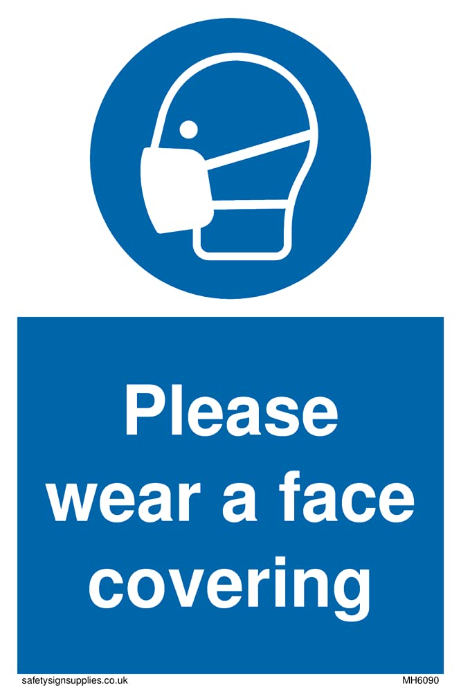 Pack of five - Please wear a face covering Sign - 100x150mm - A6P