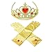 Yosbabe Princess Sofia Rapunzel Dress up Accessories 5 Gifts Set for Girls Gloves Tiara Crown Necklace Wand Earrings (gold)