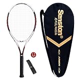 Senston Adult Tennis Racket Prestrung Tennis Racquet ,Strung with Cover,Tennis Overgrip , Vibration Damper(Black)¡­