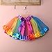 TRADERPLUS Little Girls Layered Rainbow Ribbon Tutu Skirt Dress Ballet Tiered