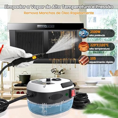 Limpador A Vapor Portátil De 2500 W Para Carro, Casa, Estofados, Cozinha, Banheiro (220V)