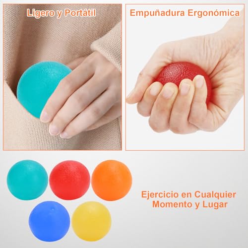 Longzhuo Pelota de Terapia de Mano, Silicona Pelotas de Ejercicio de Mano, Pelotas Redondas para Aliviar el Estrés, para Ejercicios de Mano, Bedo y Muñeca, Músculos de Artritis