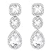 EVER FAITH Women's Austrian Crystal Elegant Bridal Square Oval-cut Teardrop Dangle Pierced Earrings