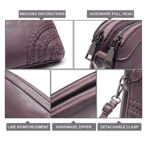 Crossbody Bag for Women Small Leather Phone Purse Wallet Shoulder Bag Trendy Ladies Wristlet Clutch (Purple b)