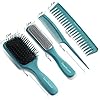TimeTinkle 4 PCS Hairbrush Set - Detangler, Styling Brush, Tail Comb & Wide Tooth Comb for Women, Men and Kids, Great on…