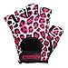 Contraband Pink Label 5297 Womens Design Series Leopard Print Lifting & Rowing Gloves (Pair) - Lightweight Vegan Medium Padded Microfiber Amara Leather w/Griplock Silicone (Pink/White Small)