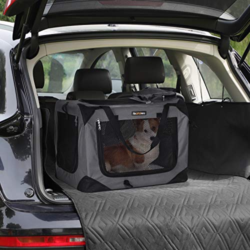 FEANDREA-Hundebox-Transportbox-Auto-Hundetransportbox-faltbar-Katzenbox-Oxford-Gewebe