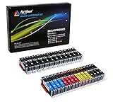 Arthur Imaging Compatible Ink Cartridge Replacement for Canon PGI-250XL CLI-251XL (12 Large Black, 4 Small Black, 4 Cyan, 4 Yellow, 4 Magenta, 28-Pack)