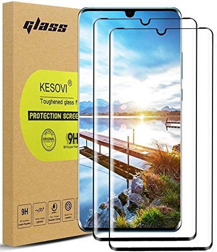 KESOVI Tempered Glass for Huawei P30 Pro, [2 Pack] 3D Full Coverage Tempered Glass Screen Protector - [9H Hardness] [Crystal Clear] [Scratch Resist] Screen Protector for Huawei P30 Pro