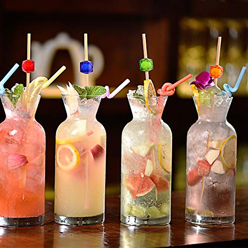 DLOnline 200 Counts 4.7 Inches Acrylic Pearl Fruit Sticks,Wooden Party Picks for Appetizer,Drink,Sandwich,and Cupcake,Bamboo Cocktail Toothpicks for Wedding Birthday Party Supplies (8 Colors)