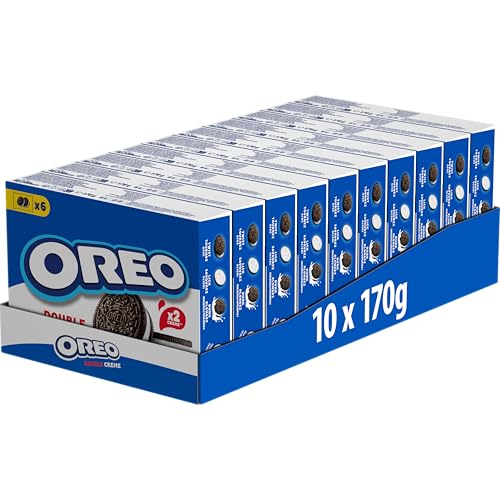 Doble Crema, Galletas de chocolate rellenas de doble crema sabor vainilla, Las galletas clásicas pero con doble relleno, Paquete de 10 x 170 g