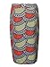 Joeoy Women's High Waist Vintage Printed Midi Pencil Skirt-L