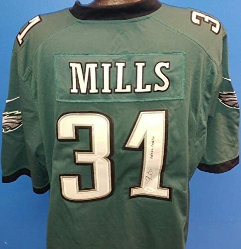 Eagles Jalen Mills Autographed Pro-Style Football Jersey with 'Green Goblin' Inscription - JSA Authenticated
