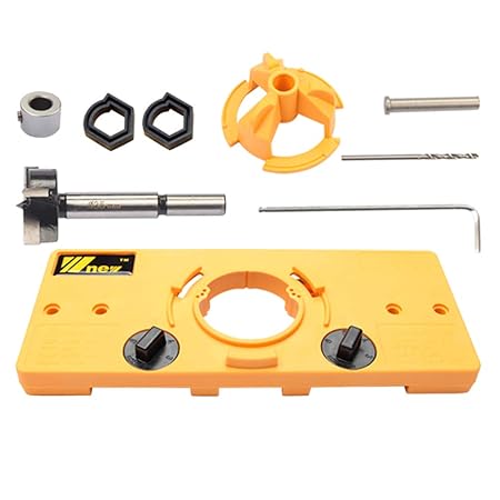 Anself Carpentry 35mm Wood Drill Bits Hinge Drilling Tool Jig Kit for Door Window Saw Pilot Stop DIY Woodworking Tools