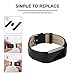 iGK Leather Replacement Bands Compatible for Fitbit Charge 2, Genuine Leather Wristbands Black