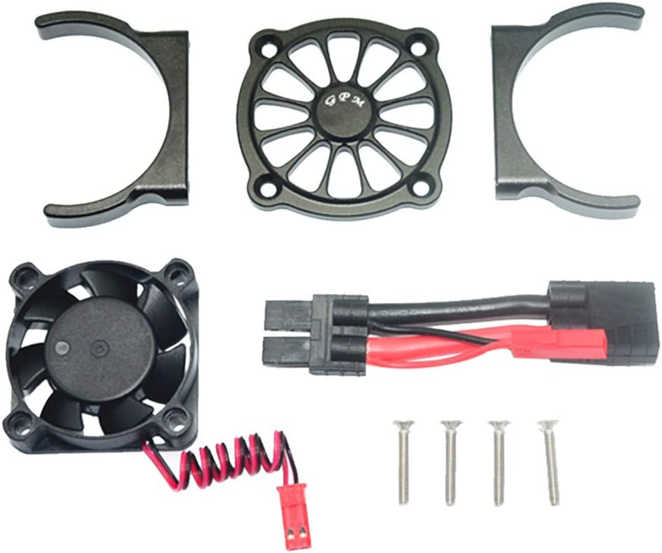 Gbell 1/10 RC Car Accessories Motor Cooling Fan for 1/10 TRAXXAS E REVO 2.0 RC Car Part Multi-Color (Black)