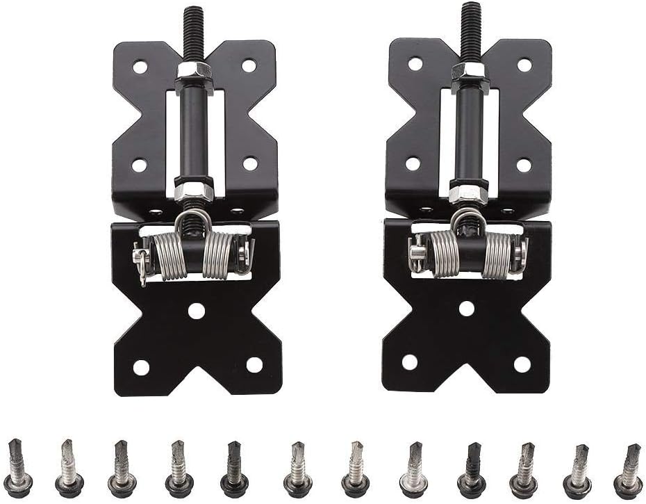Zerodis 2pcs Black Fence Gate Hinges Carbon Steel Heavy