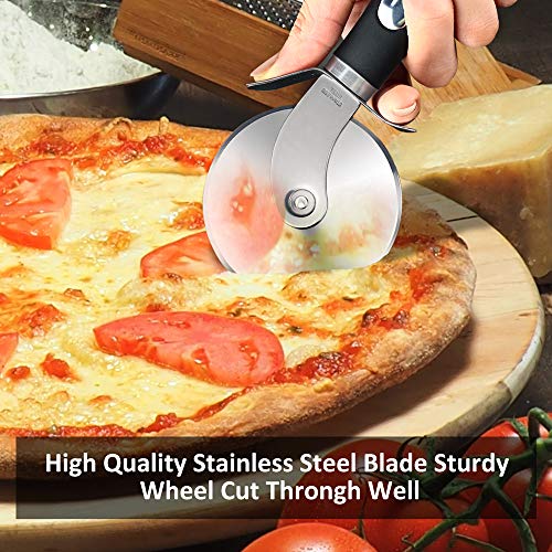 Chrider Pizza Cutter Wheel Pizza Server Set, Super Sharp Pizza Slicer with Ergonomic Non Slip Handle,Quality Stainless Steel Pizza Cutter, Ideal for Pizza, Pies, Dough Cookies and Waffles