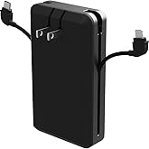 Mophie Powerstation Plus Ultra 10,000mAh Power Bank - Integrated USB-C and Lightning Cables and Foldable Wall Prongs – Fast C
